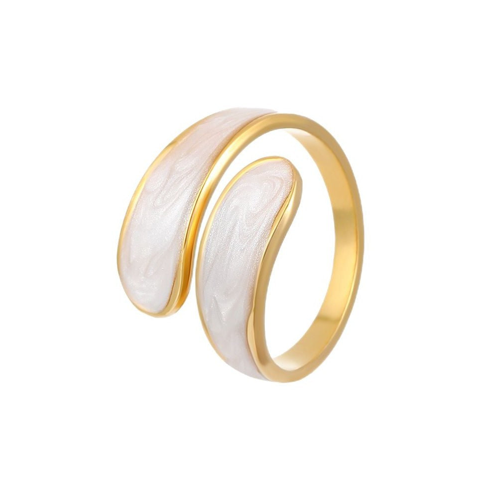 Anello di apertura a trama irregolare con goccia d'olio in acciaio inossidabile all'ingrosso