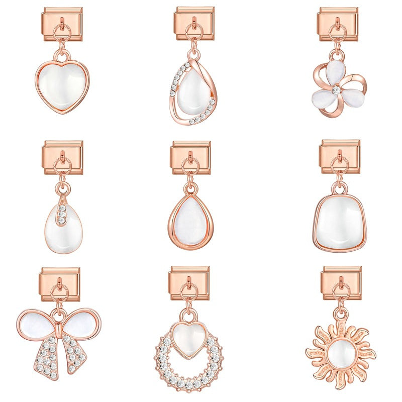 Wholesale Charms Italian modular cat' s eye stone pendant DIY bracelet accessories