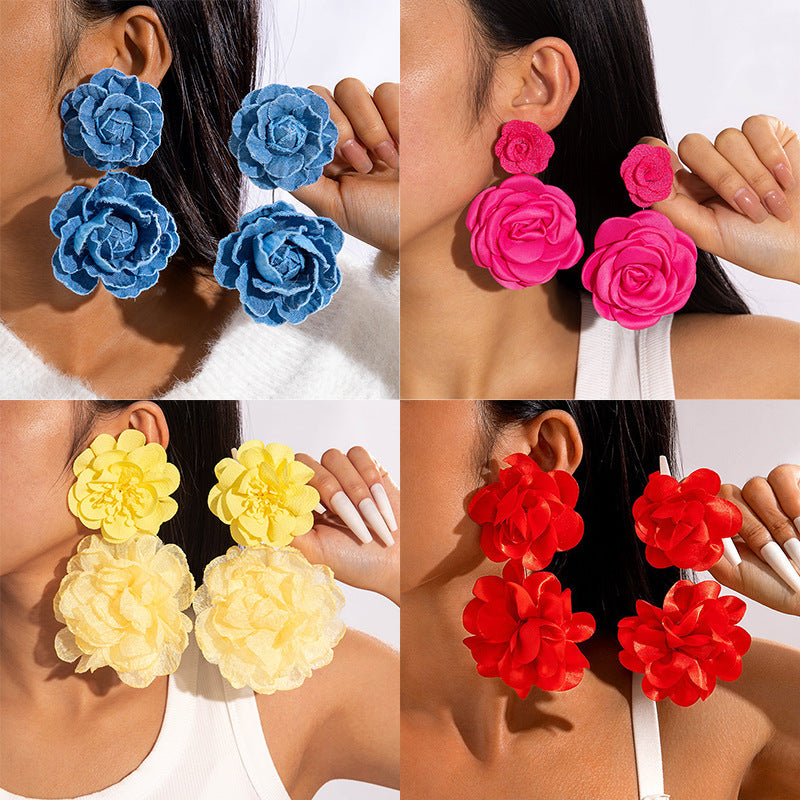 Wholesale Multi-Color Flower Earrings
