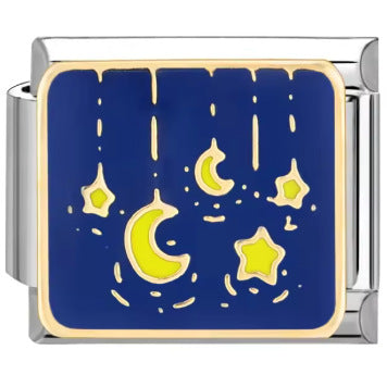 Wholesale Italian Charm Bracelet 9mm DIY  Starry Sky Blue  Creative Stainless Steel Composable Bracelet