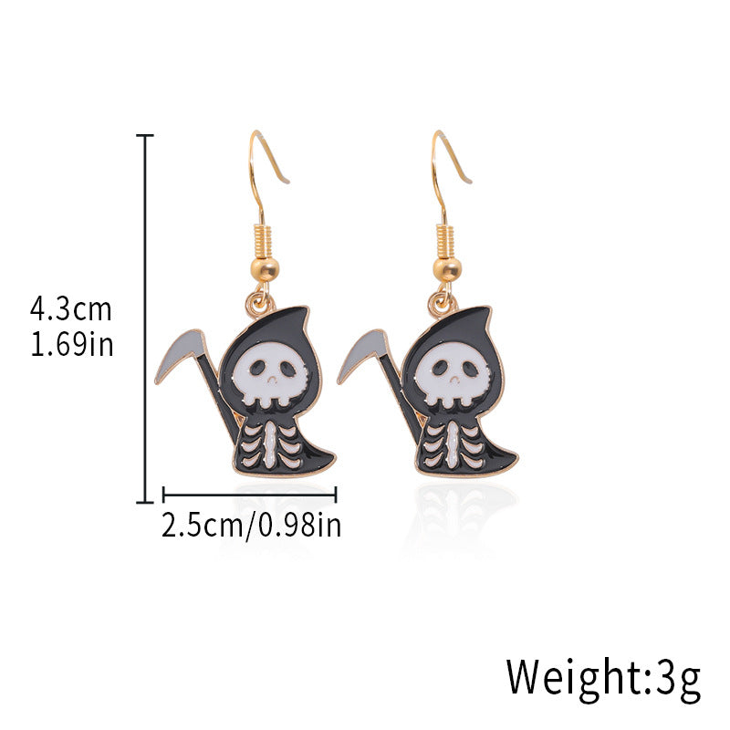 Wholesale Alloy  Earrings - Cute Ghost and Pumpkin Skull for Party Wear