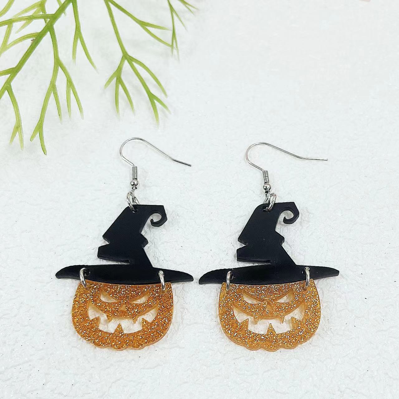 Wholesale Halloween Wizard Hat Acrylic Earrings ACC-ES-AnDao014