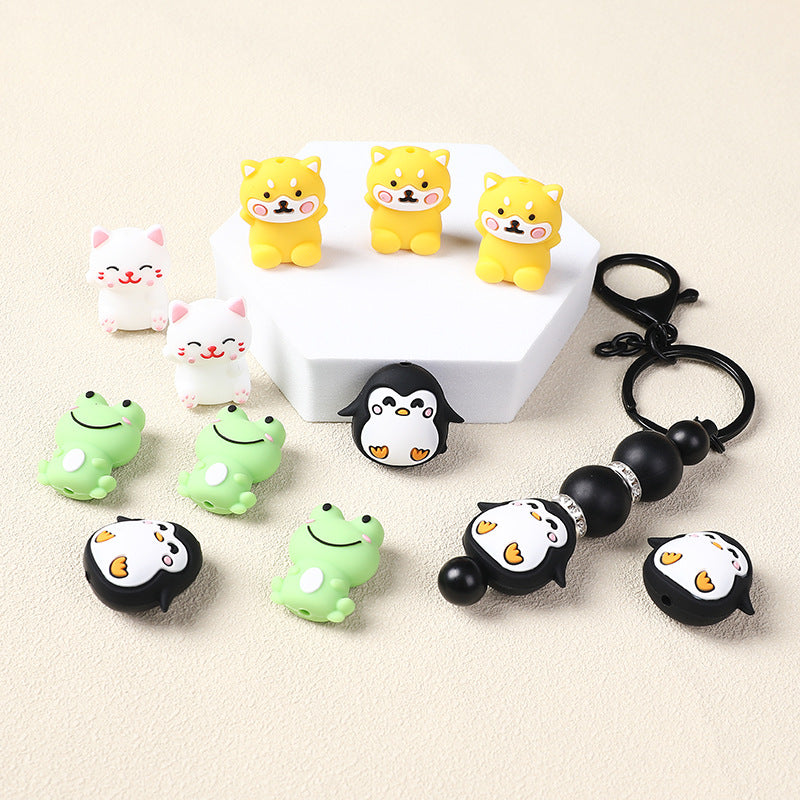 Wholesale 20pcs 3D Cartoon Animal Silicone Beads ACC-BDS-RongFa029
