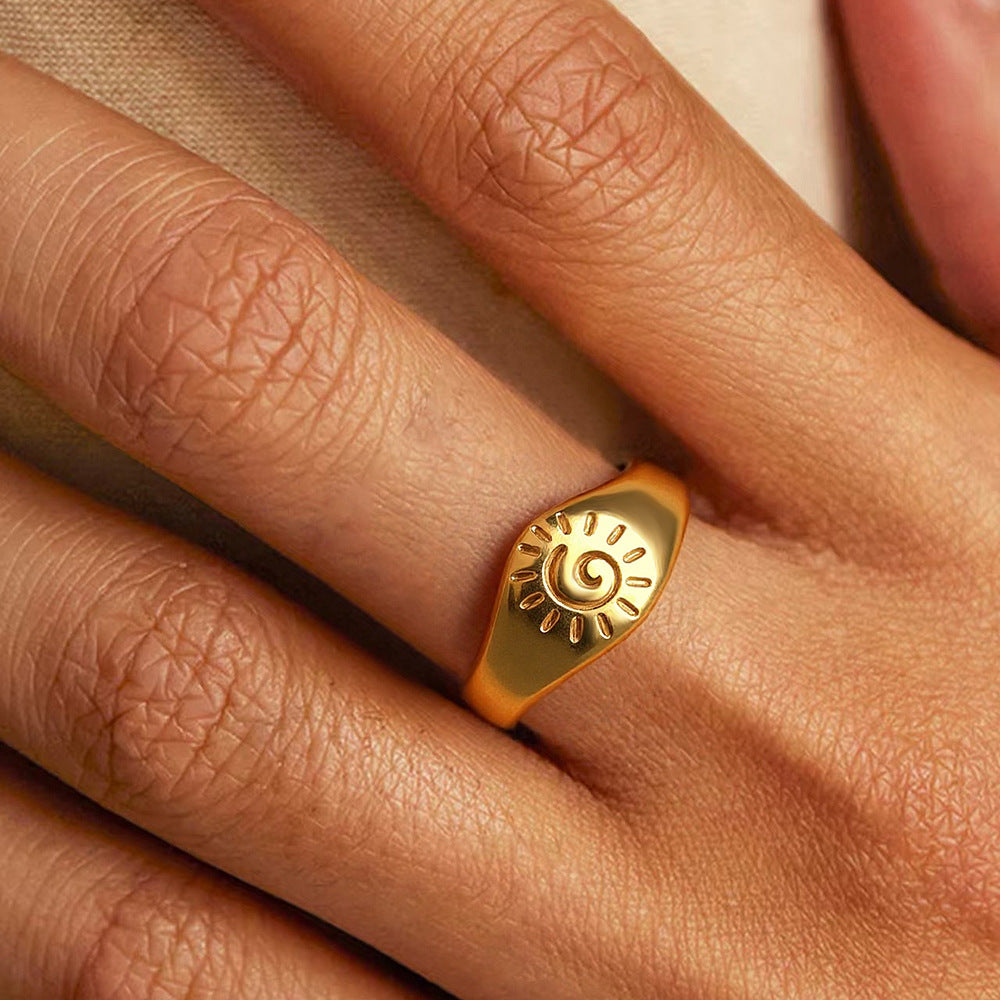 Wholesale 18K Gold Plated Stainless Steel Irregular Geometric Ring For Women Stylish Jewelry Accessory Gift