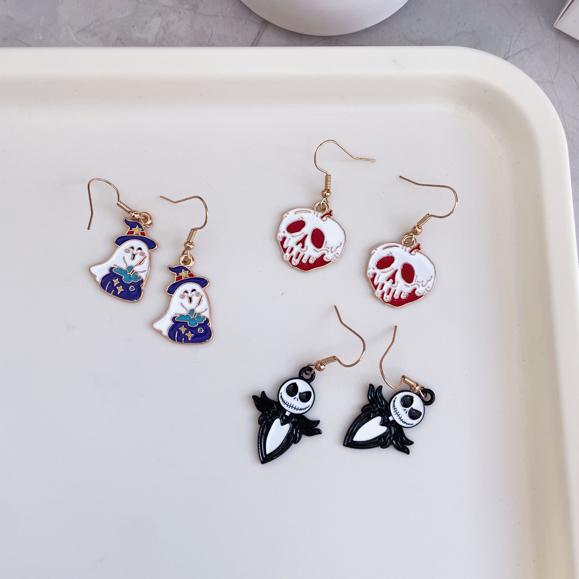 Wholesale Halloween pumpkin skull earrings  cartoon ghost bat earrings