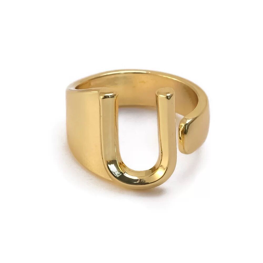Wholesale English Letter Ring Open Adjustable Ring ACC-RS-TuCai001