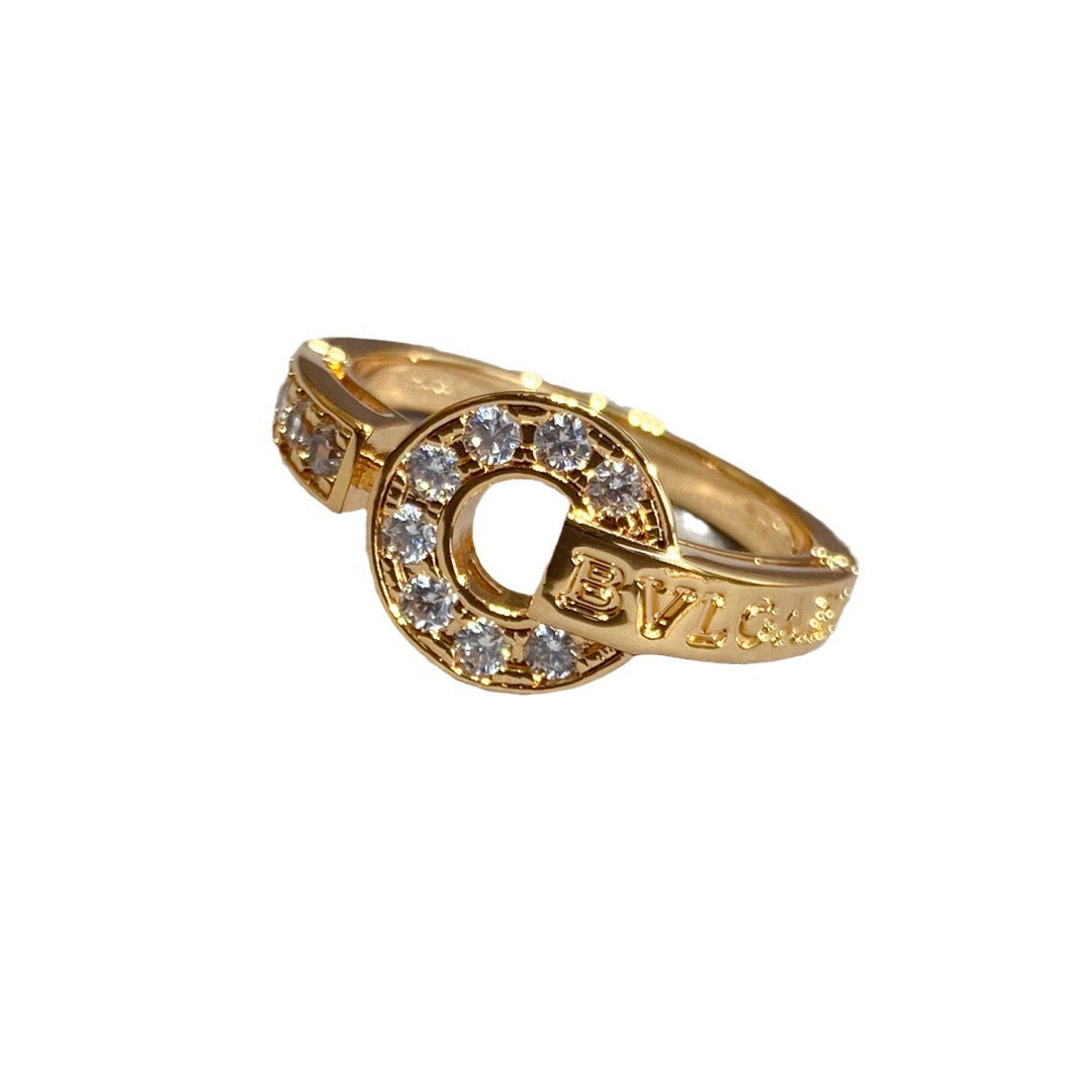 Wholesale  Copper Coin Ring Diamond-Encrusted Diamond Ring