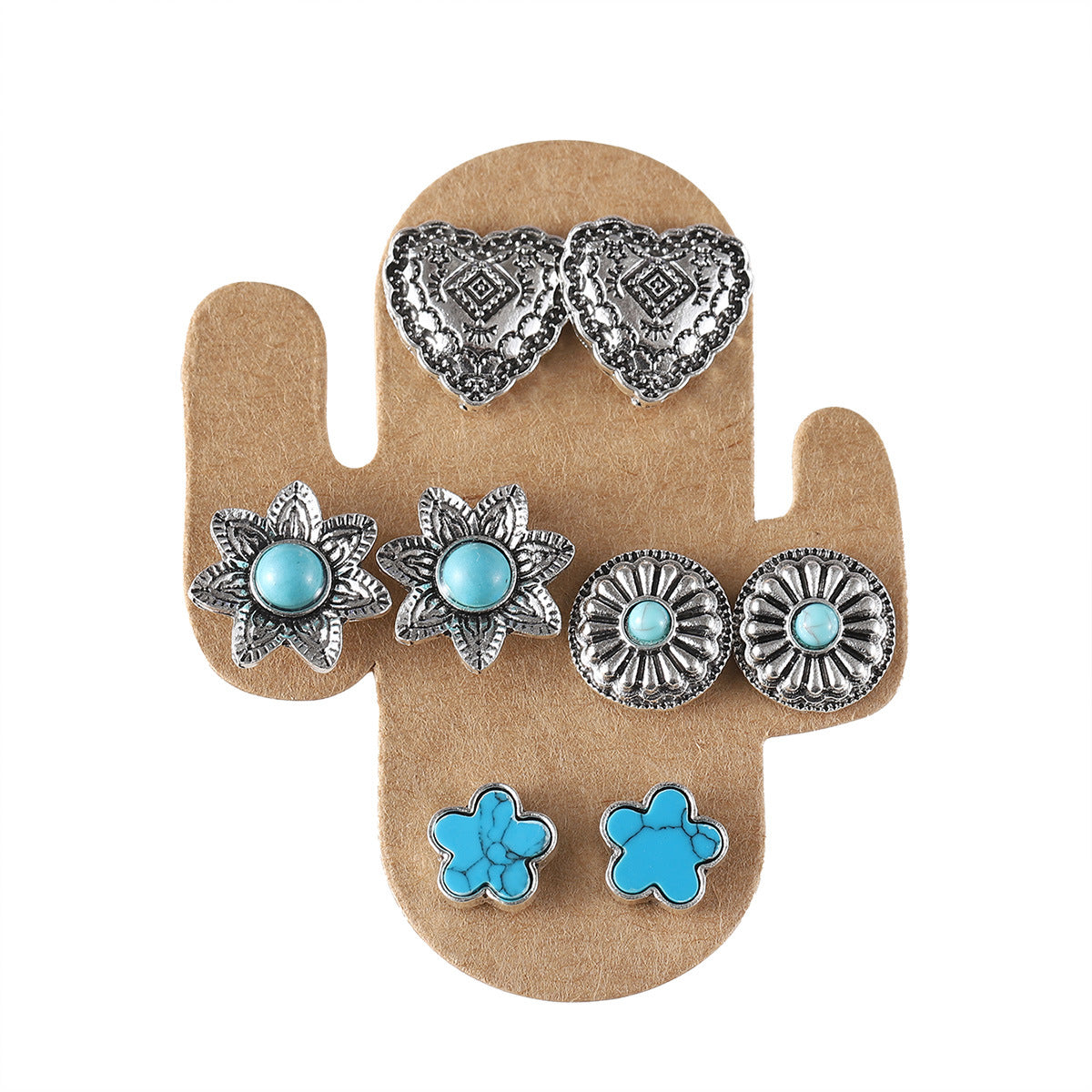 Wholesale Retro Bull Head Boots Set Earrings