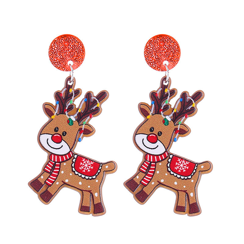 Wholesale Christmas Acrylic Cute Elk Snowman Series Earrings ACC-ES-CT031