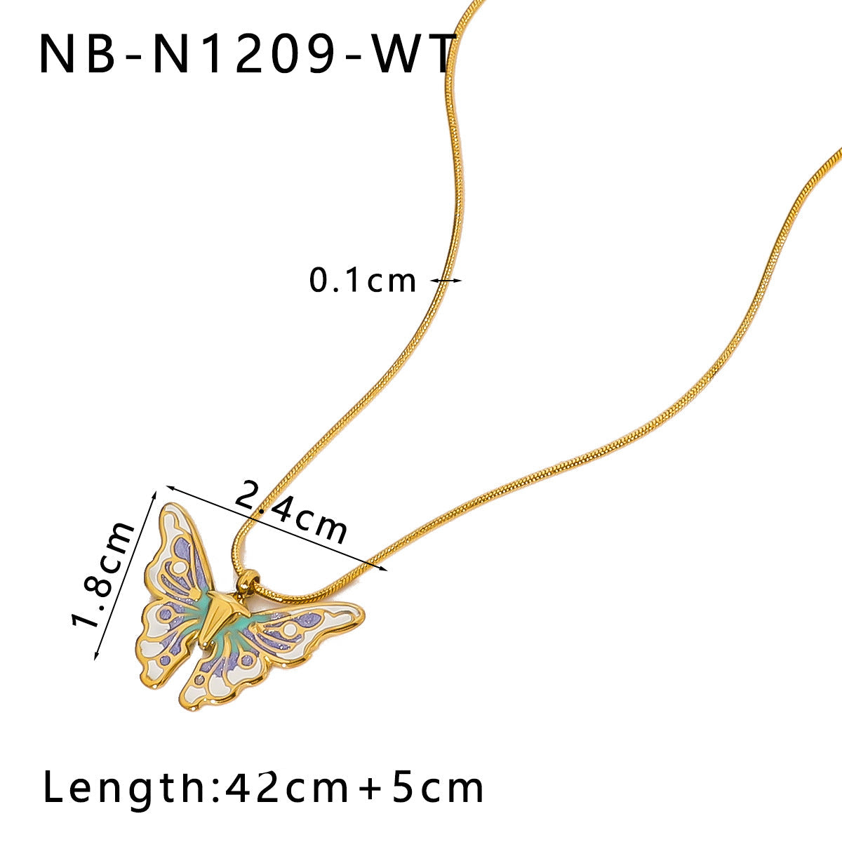 Wholesale Rainbow Butterfly Insect Dragonfly Titanium Steel Oil Drop Necklace