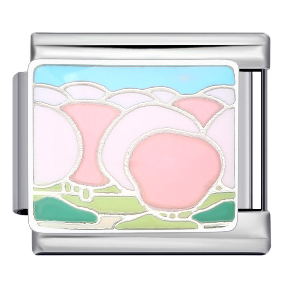 Wholesale Italian Module Bracelet Titanium Steel Welding Oil Dropping DIY Charms