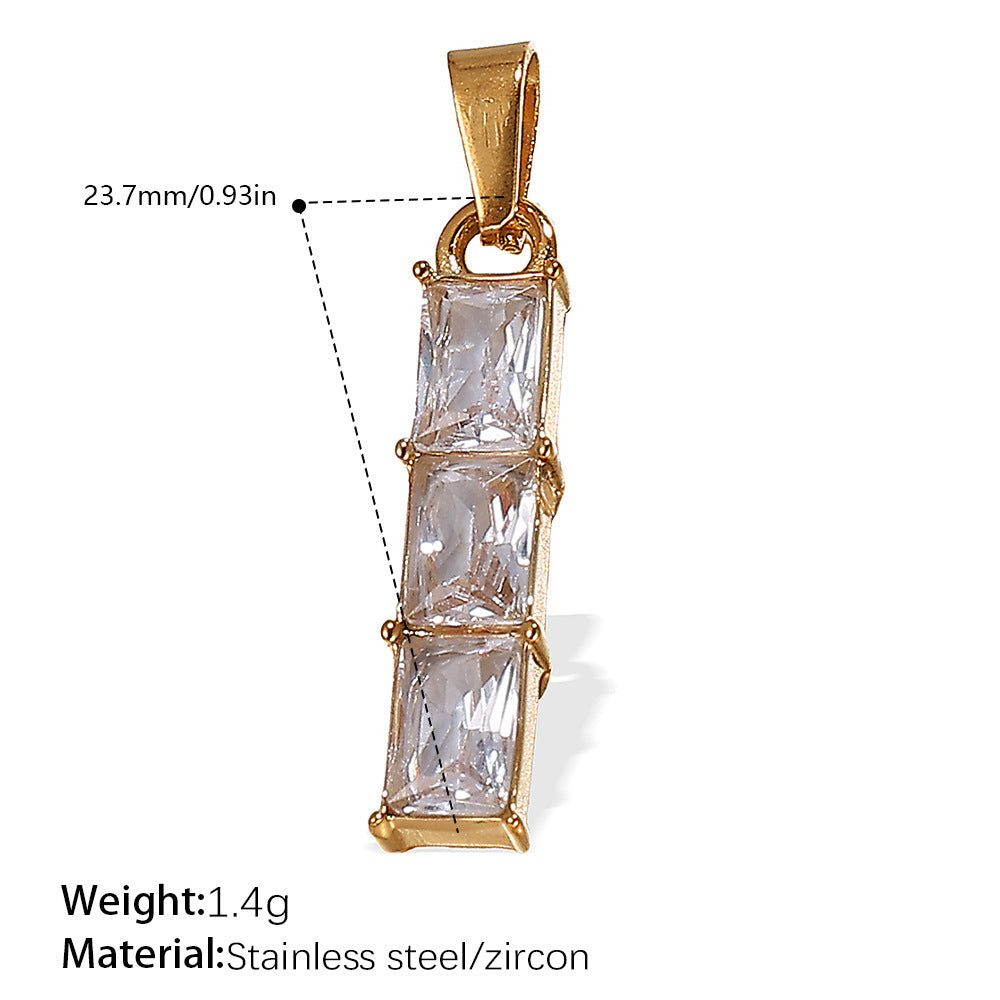 Wholesale 18K gold plated geometric colored gemstone rectangular five-pointed star   Charms