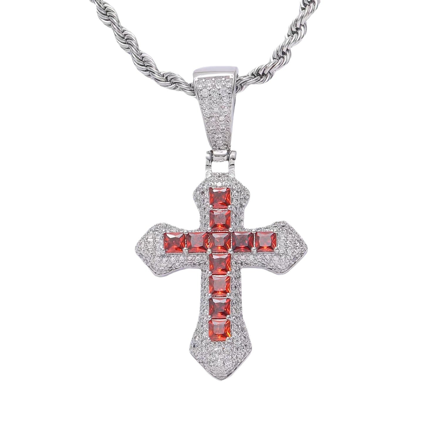 Wholesale Stainless Steel Real Gold-Plated Cross Necklace