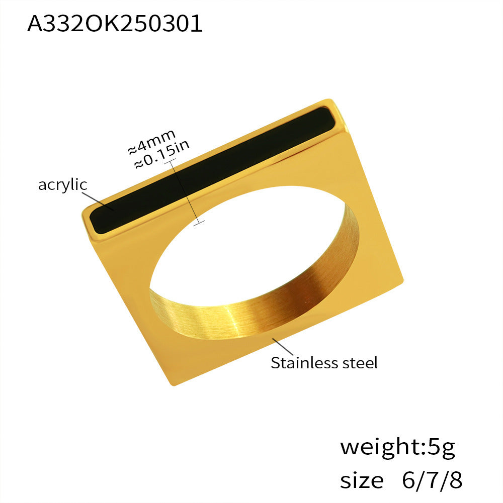 Wholesale zircon inlay ring stainless steel color retention finger ring