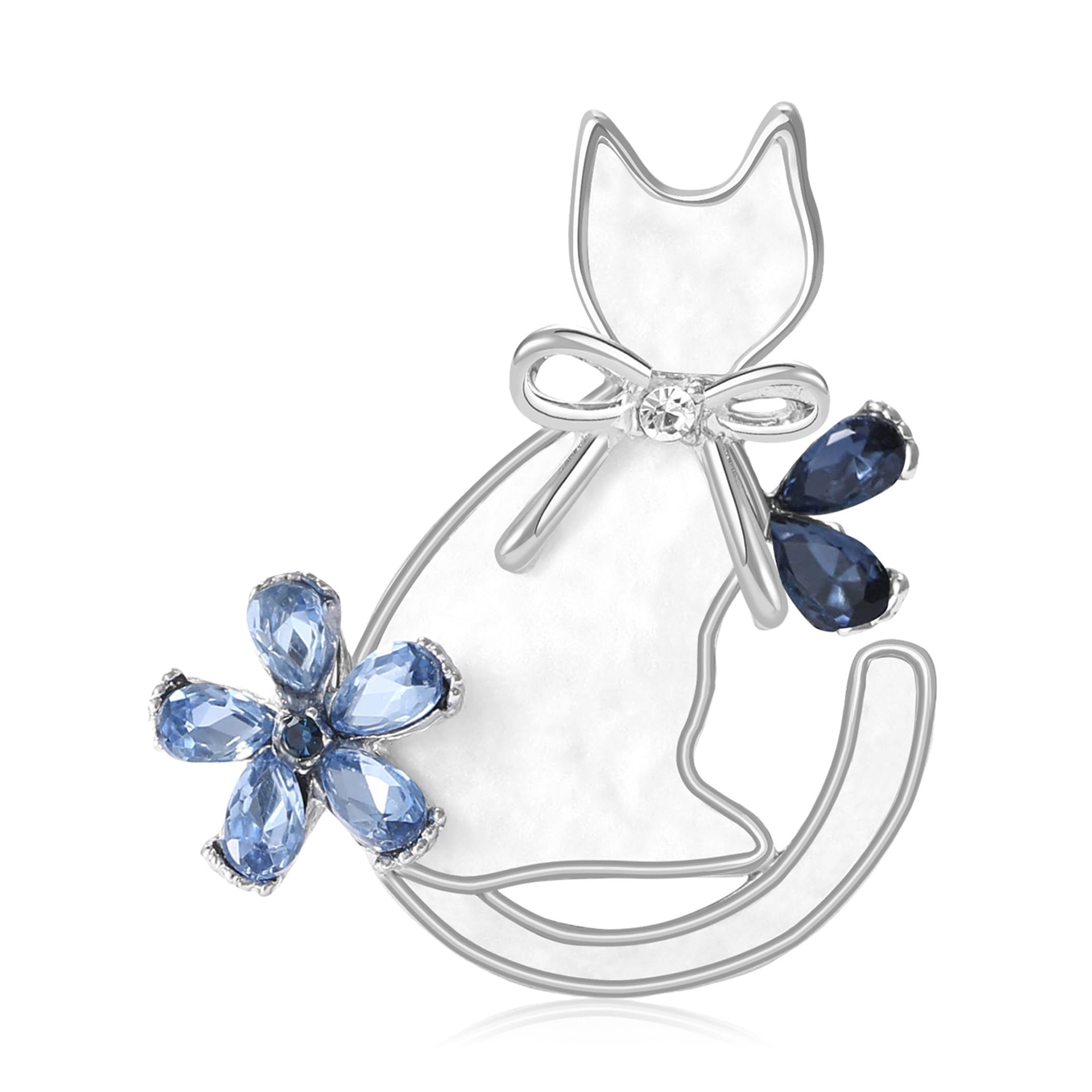 Wholesale Gold Tone Alloy Cat Brooch Rhinestone Cute Cartoon Design Women S Fashion Accessory Trendy Boutique Party Gift