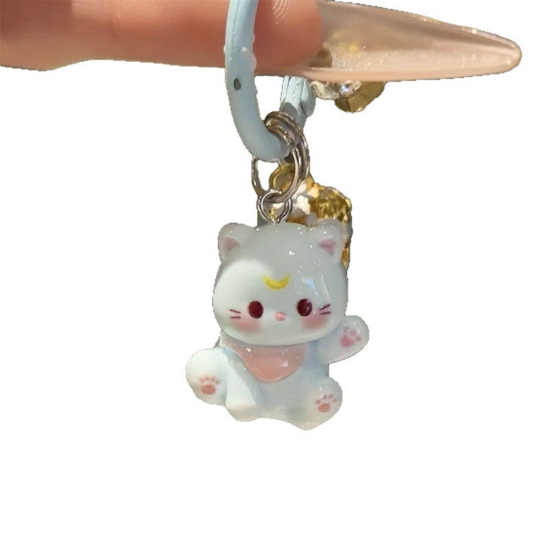 Wholesale Plastic Resin Cartoon Cat Keychain - Trendy Bag Charm for Students