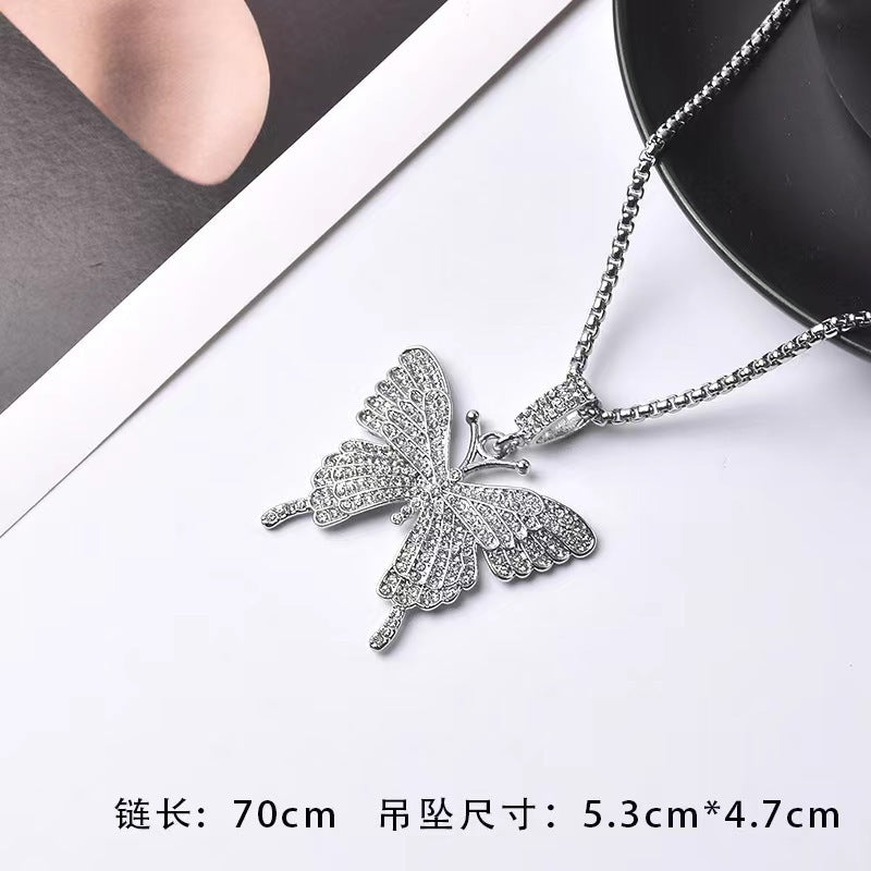 Wholesale Vintage Dot Diamond Circle Long Necklace