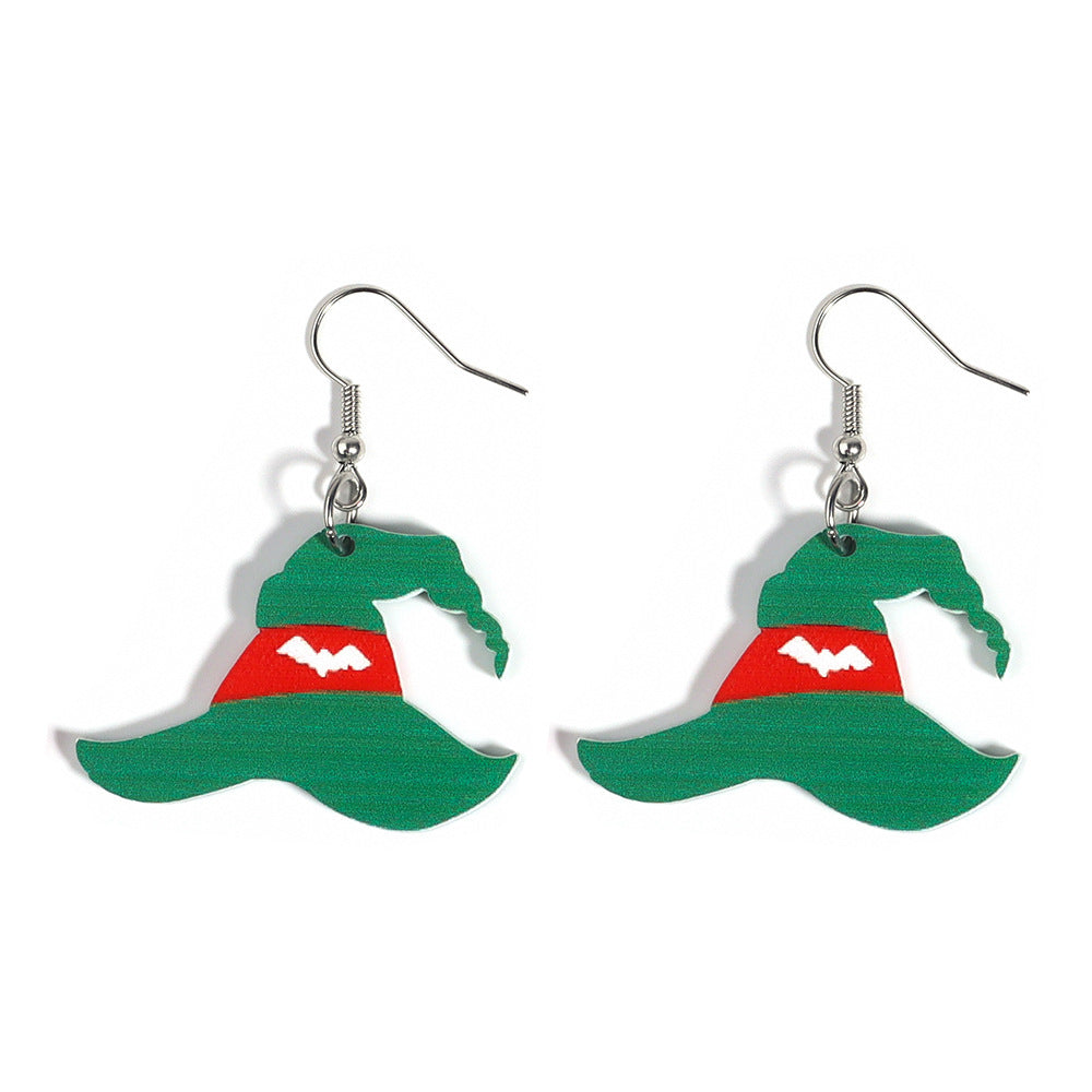 Wholesale Halloween Hat Ghost Cyclops Personalized Exaggerated Acrylic Earrings