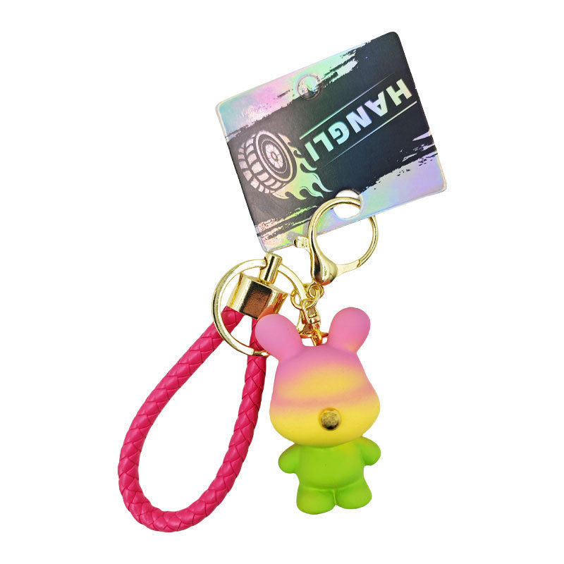Wholesale Cartoon Gradient Color Bear PVC Soft Glue Keychain Creative Keychain ACCVIP-KC-HangLi008
