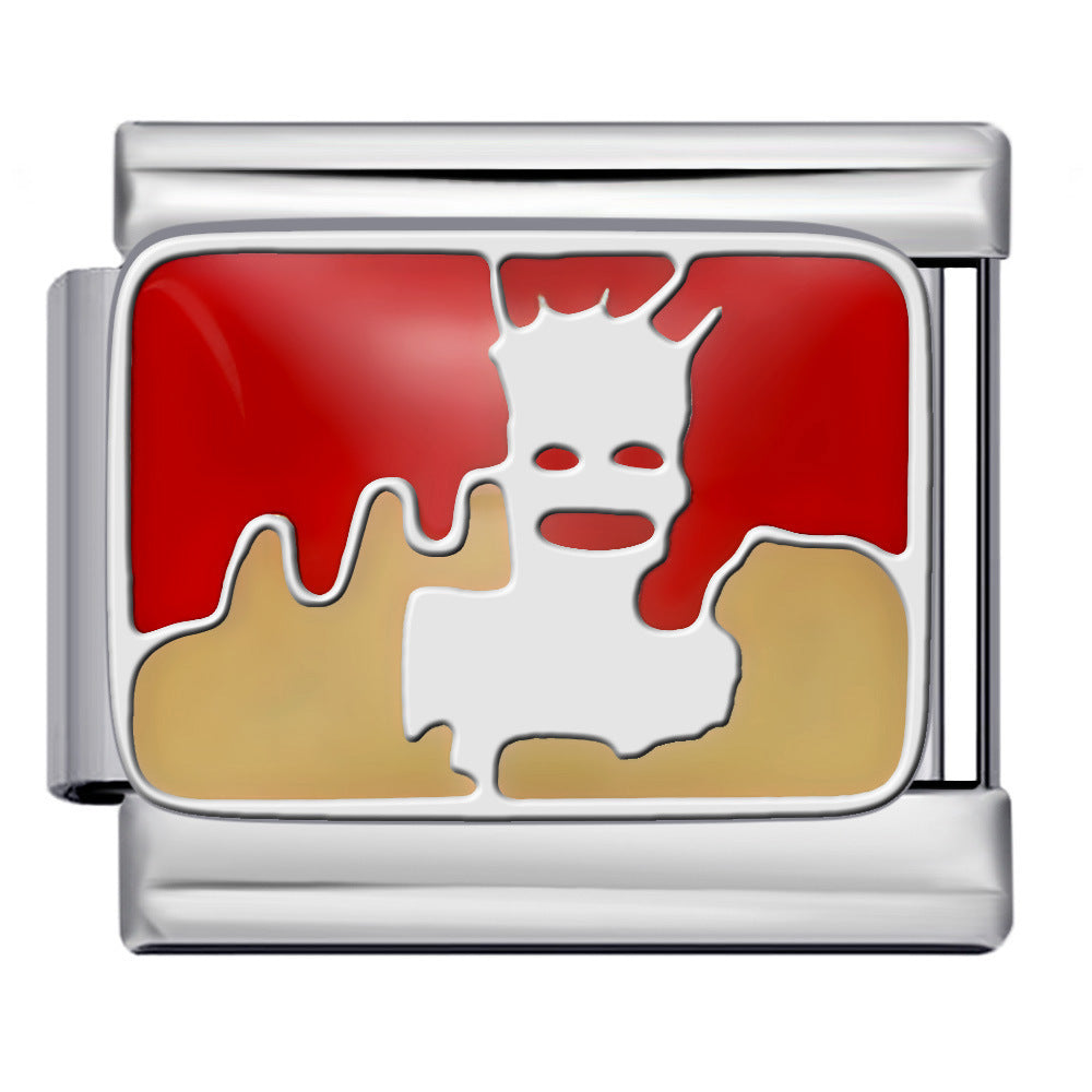 Wholesale 5pcs Italian Charm Bracelet 9mm DIY Splicing Colorful Pattern Stainless Steel Composable Bracelet