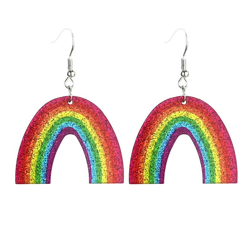 Wholesale 2 pairs/pack St. Patrick's Green Sparkling Acrylic Element Earrings ACC-ES-HY220