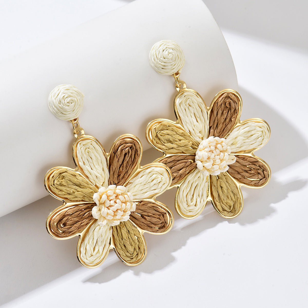 Wholesale Raffia Woven Bohemian Retro Ethnic Earrings Party Wear Boutique Resale Gift