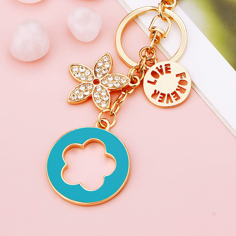 Wholesale Flower Zinc Alloy Keychain ACC-KC-RuiYuan001