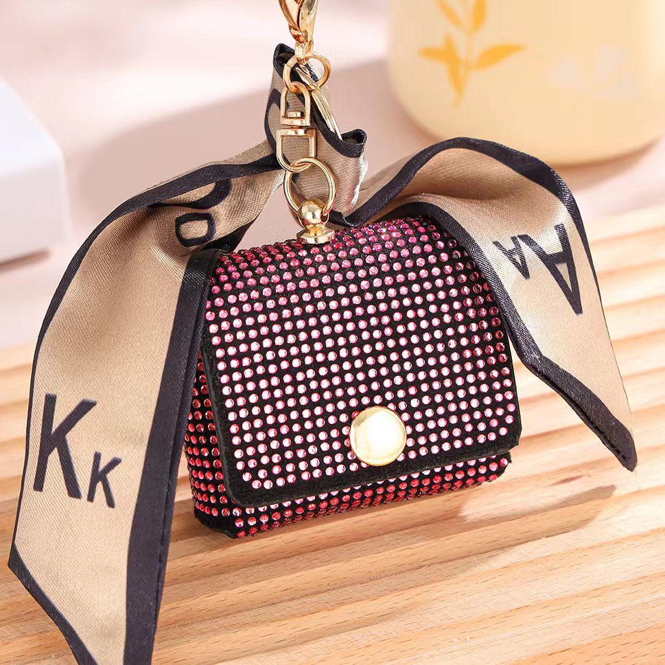 Wholesale Diamond Mini Bag Coin Purse Keychain ACC-KC-Aofei001
