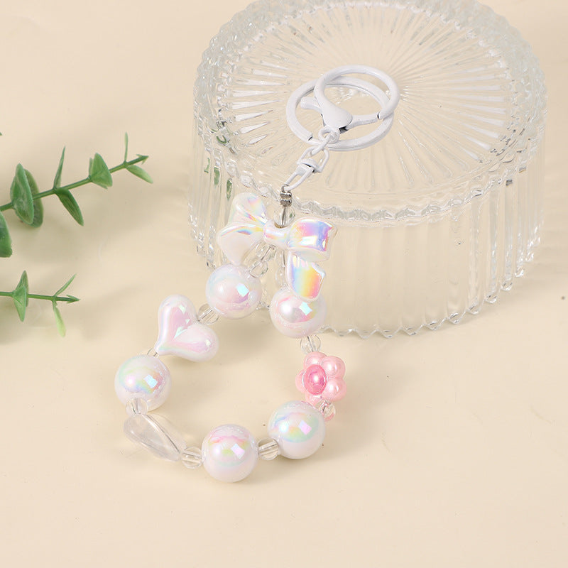 Wholesale Creative Fresh Candy Color Beaded Keychain