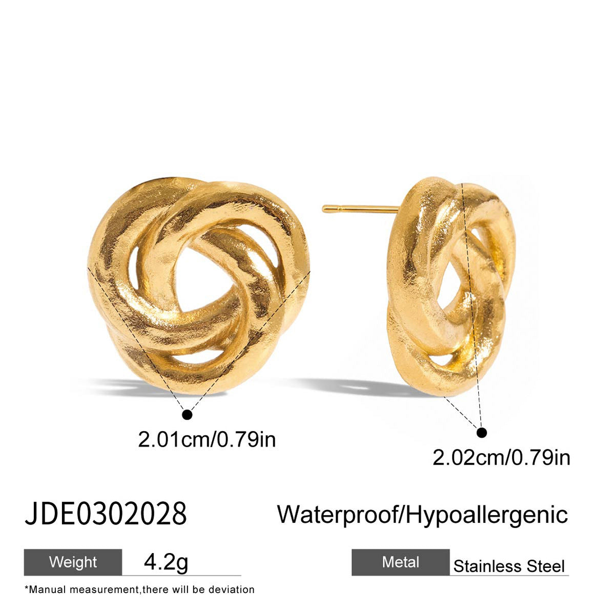 Wholesale 14K Gold Stainless Steel Vintage Line Wrap Earrings