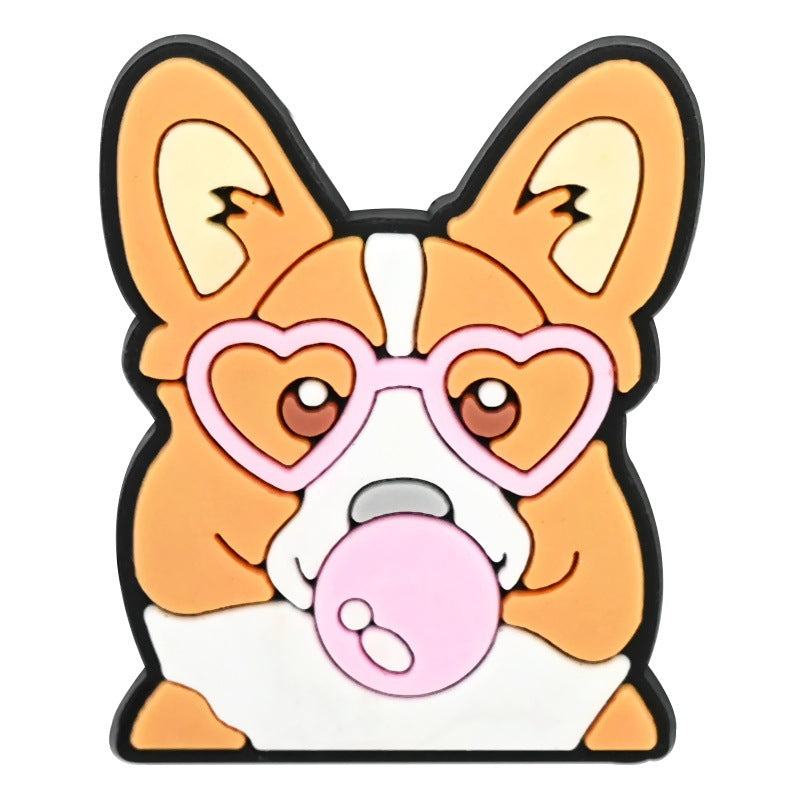 Wholesale Random 100pcs Cute Cartoon Animal Series  PVC Soft Rubber Shoe Buckle Decoration