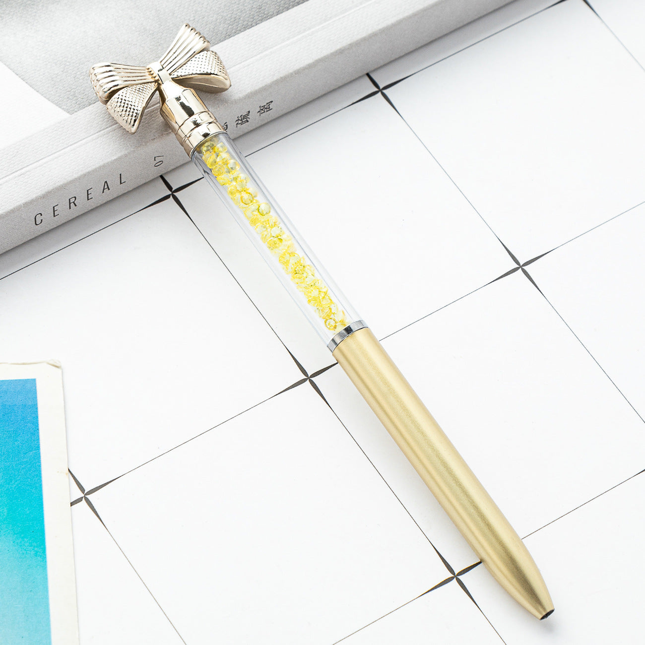 Wholesale Plastic Bow Pen Multi Color Crystal Pen ACC-PN-HuaH041