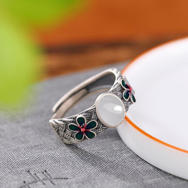 Wholesale watermelon red crystal ring opening adjustable