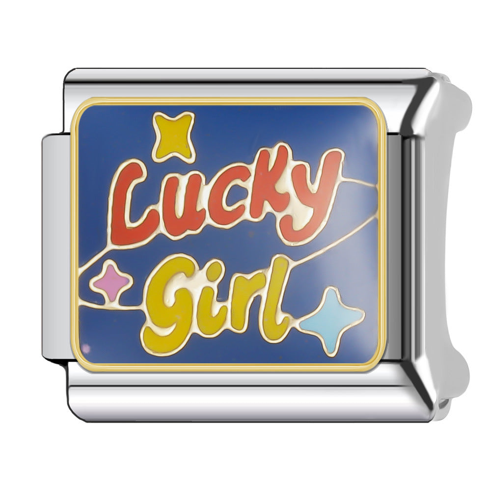 Wholesale Italian Charm Bracelet 9mm DIY Splicing Stainless Steel Goodnight Series Cartoon Composable Bracelet