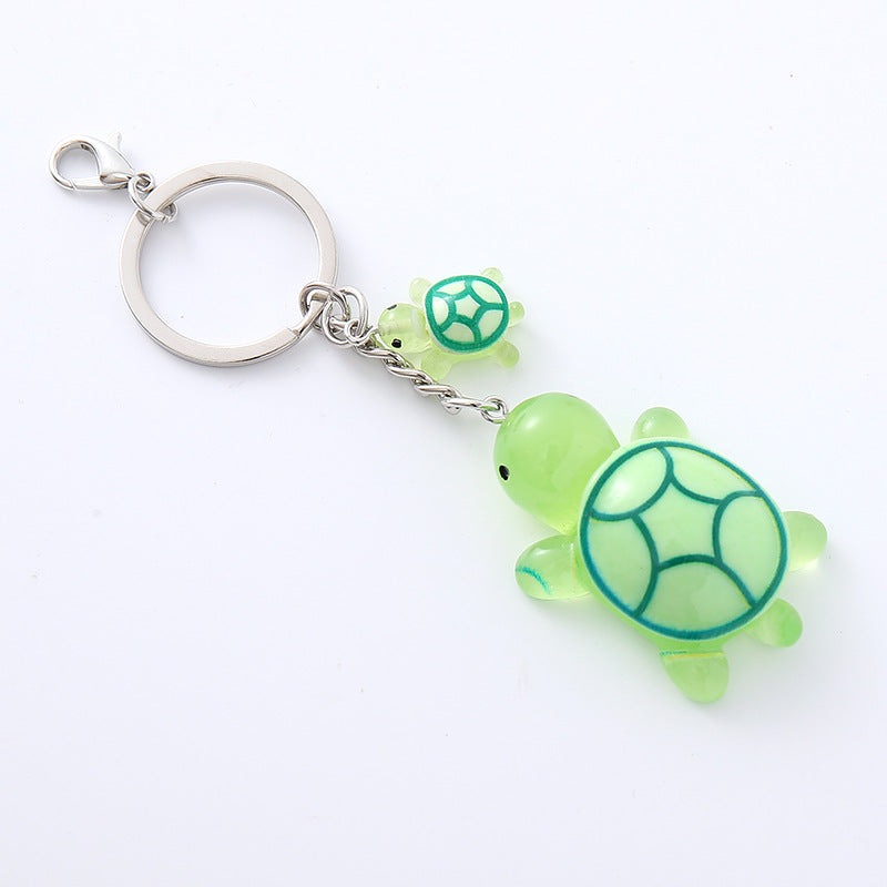 Wholesale Three-dimensional luminous little turtle keychain