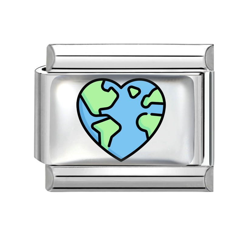 Wholesale Butterfly Heart Cartoon Design Stainless Steel Modular DIY Bracelet for Everyday Wear