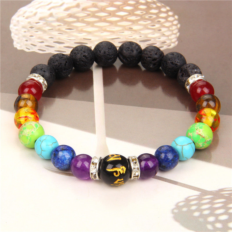 Wholesale Natural Volcanic Stone Bracelet Colorful Beads Bracelet ACC-BT-GEB007
