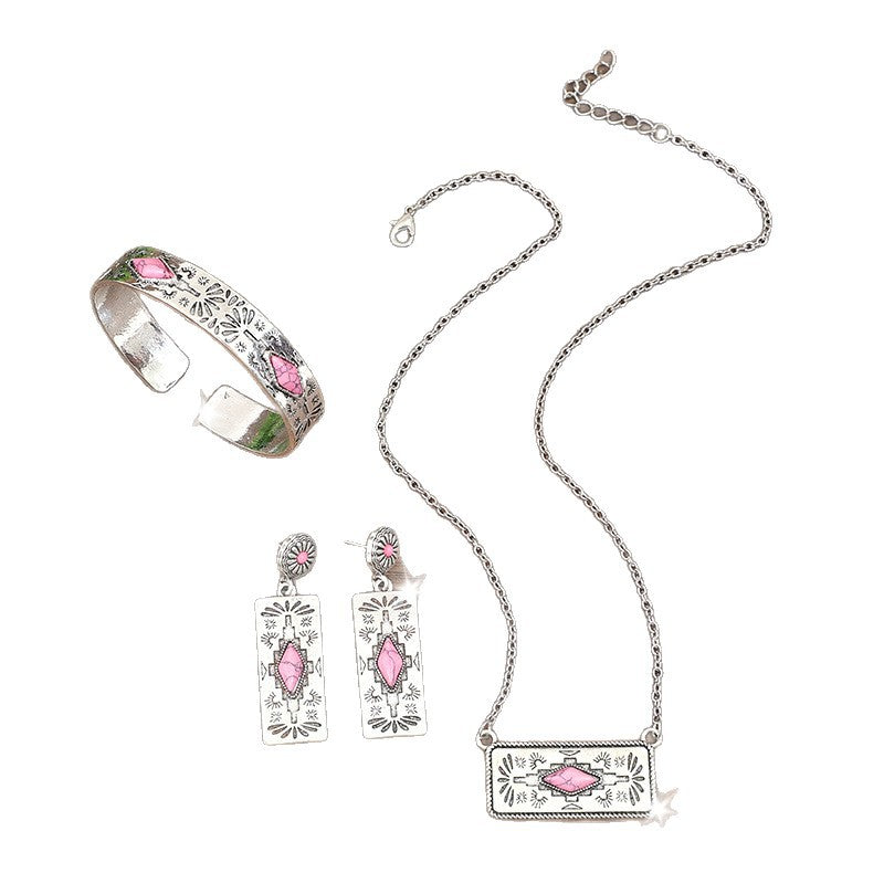 Wholesale Bohemian Retro Style Pumpkin Flower Necklace Earrings