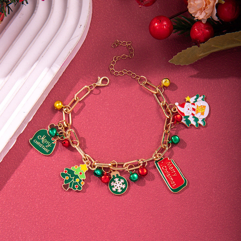 Wholesale Christmas Bell Snowflake Elk Pendant Bracelet ACC-BT-Zhey005