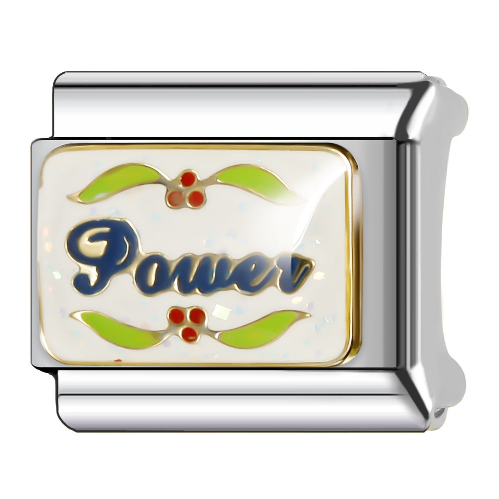 Wholesale Italian Charm Bracelet 9mm DIY English Series Creative Stainless Steel Composable Bracelet