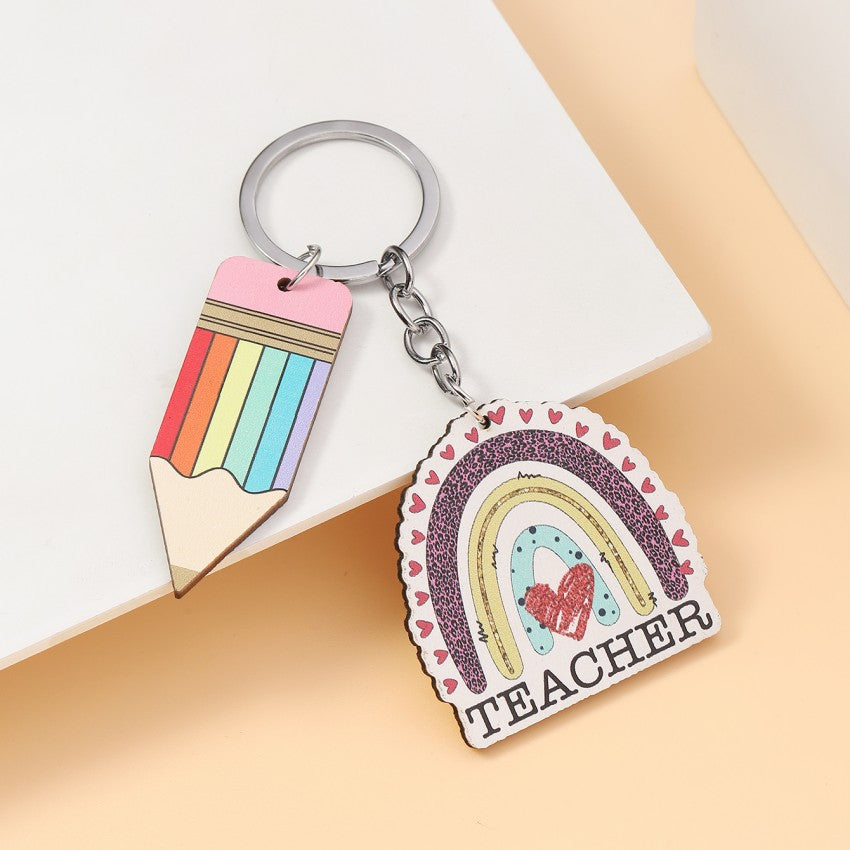 Wholesale Teacher's Day Letter Wooden Keychains ACC-KC-RongR055