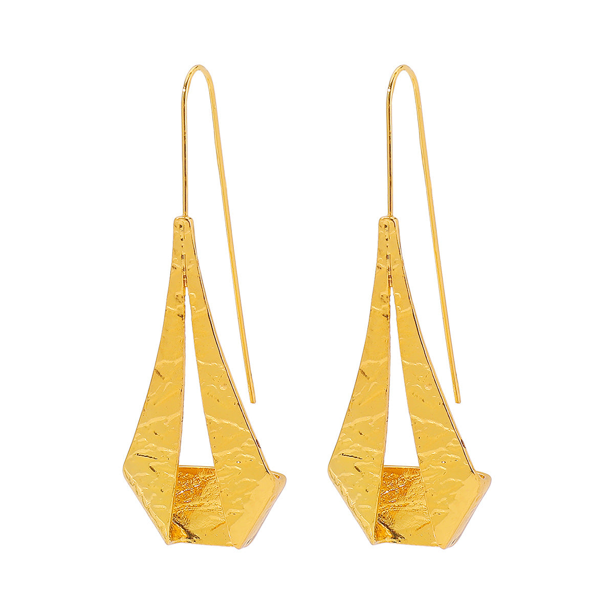 Wholesale geometric irregular twist earrings hollow metal exaggerated earrings