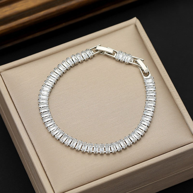 Wholesale Colorful Zircon Tennis Chain Bracelet Fashion Accessory Gift Boutique Resale