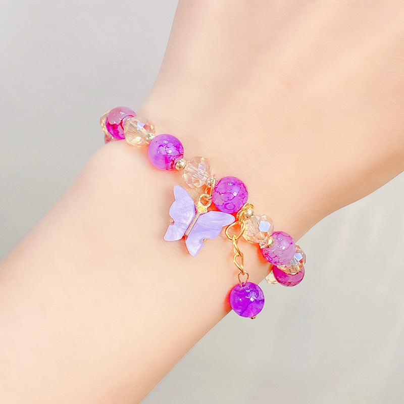 Wholesale Glass Beaded Crystal Flower Bracelets ACC-BT-Xinan001