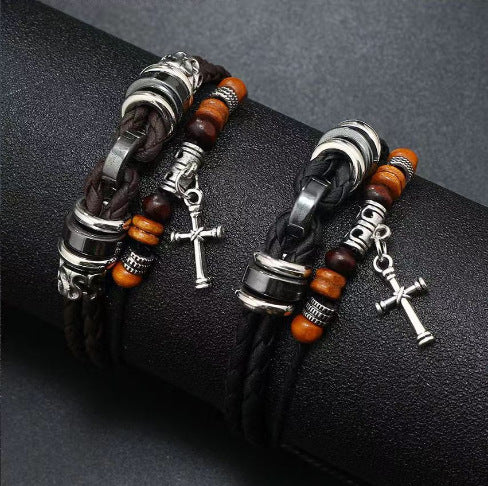 Wholesale Hand-woven multi-layered leaf bracelet