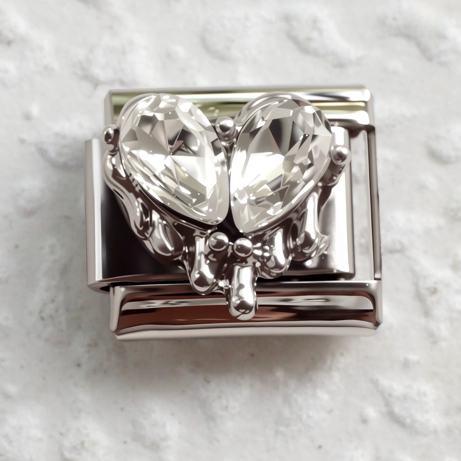 Wholesale Butterfly Flower Italian Charm Bracelet Stainless Steel Fashion Accessory Gift