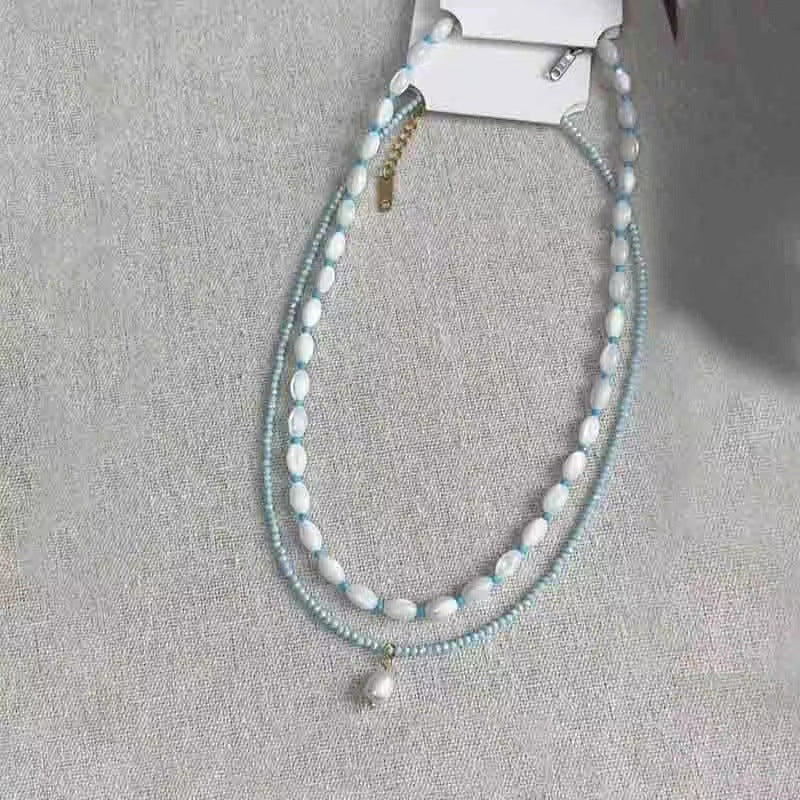 Wholesale White Butterfly Beaded Necklace Light Luxury Clavicle Chain