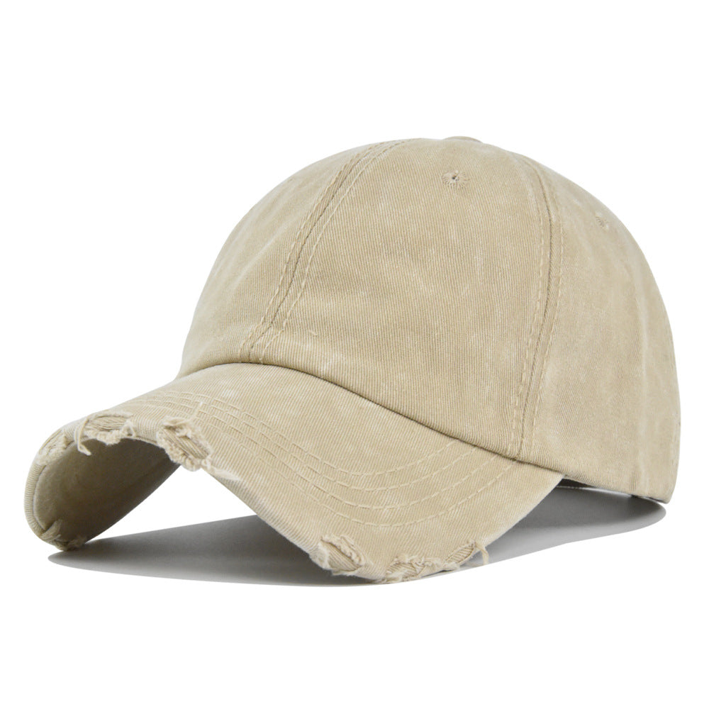 Wholesale Retro Soft Top Hole Washed Distressed Baseball Cap ACC-HT-YMX006