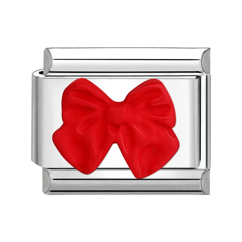 Wholesale Italian Charm Bracelet 9mm DIY Splicing Bow Stainless Steel Composable Bracelet