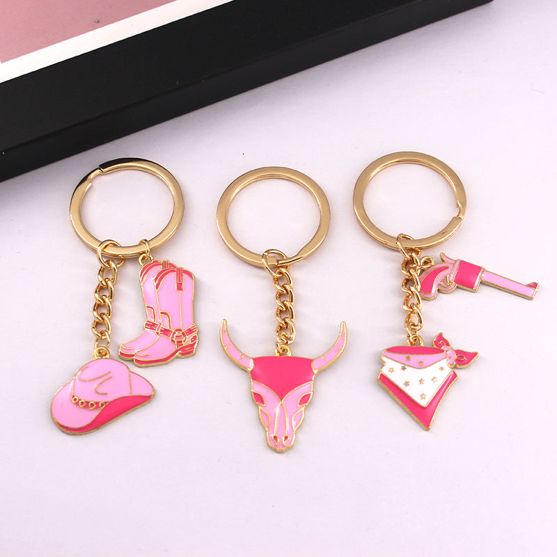 Wholesale Western Style Bull Head Hat Bull Head Alloy Keychain ACC-KC-QiChen002
